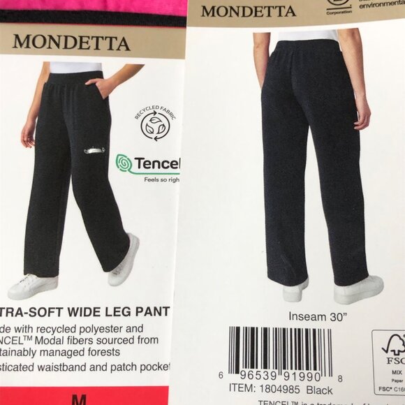 Mondetta Ultra-Soft Wide Leg‎ Pants With Elastic Waistband &Slide Pockets Md NWT - Picture 1 of 9